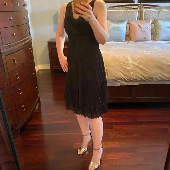 Selina Studio Little Black Dress Sheer Pleated Flowy Sleeveless LBD Size 4 NWT - Picture 14 of 16